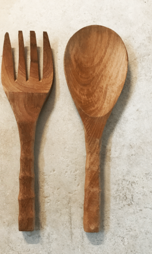 couverts salade en bois