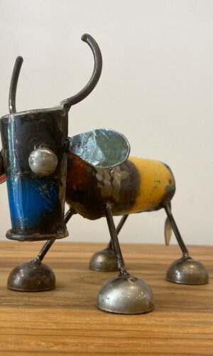 sculpture vache métal