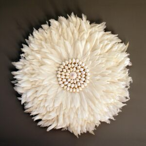 White feathered juju hat