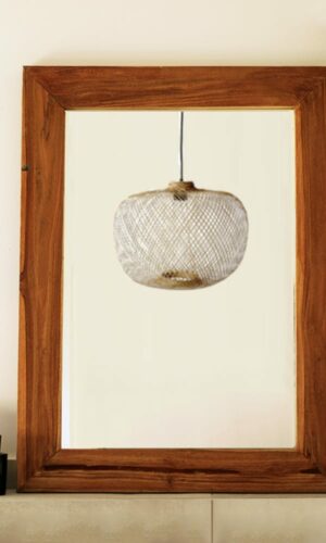 miroir en teck salle de bain