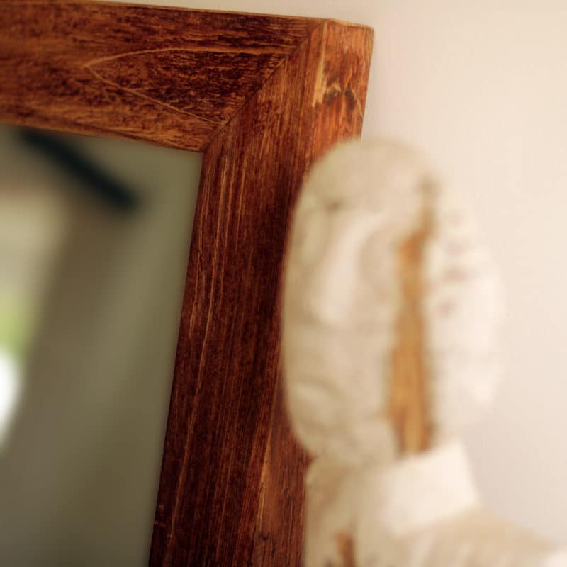 petit miroir 40cm en bois