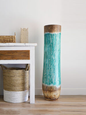 Grand pot décoratif bleu