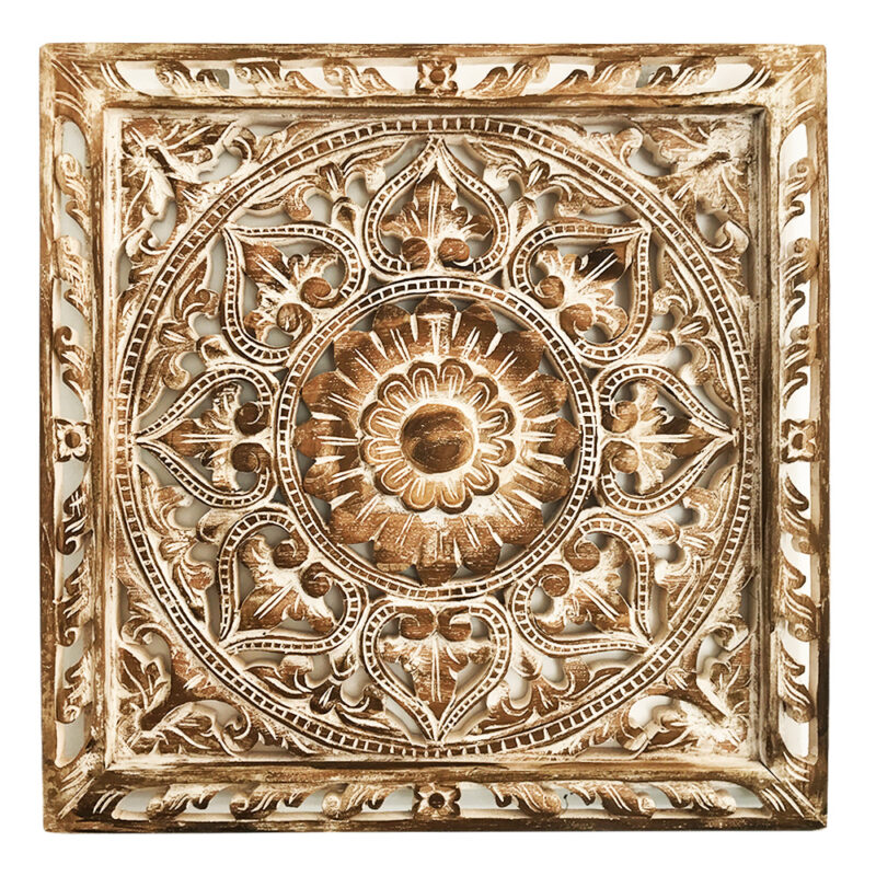 Tableau mandala - Blanc - 50 cm