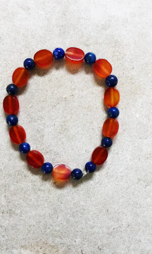 Bracelet cornaline & lapis