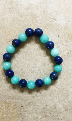 Bracelet amazonite & jade bleue