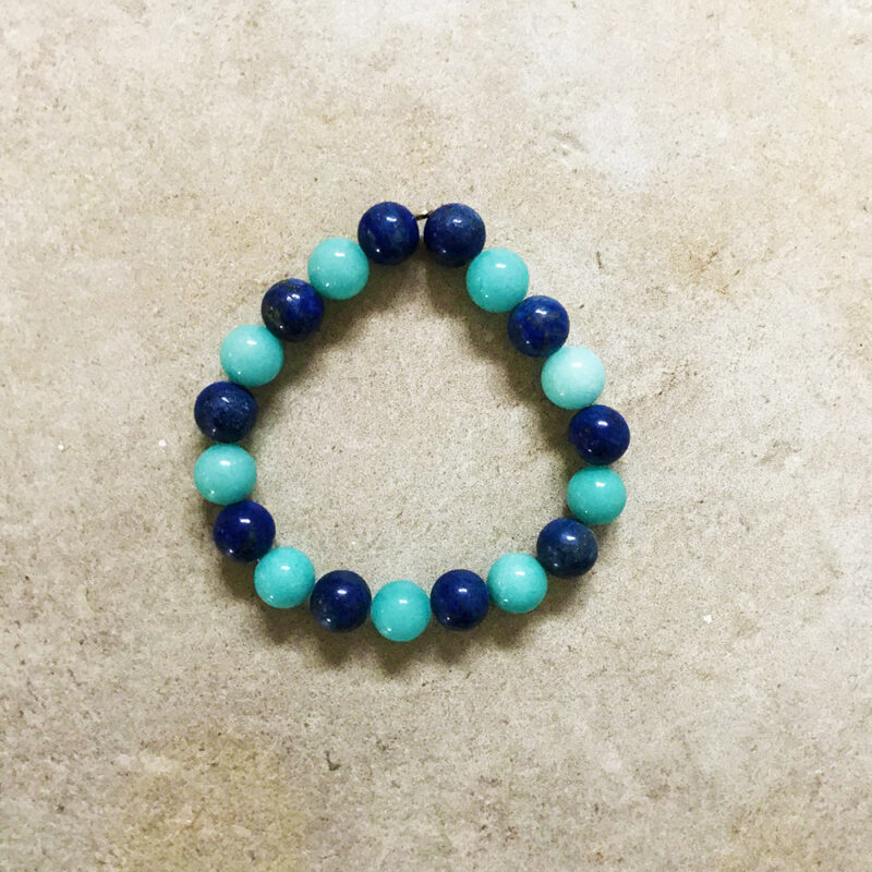 Bracelet amazonite & jade bleue