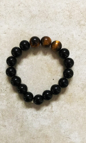 Bracelet onyx & œil de tigre