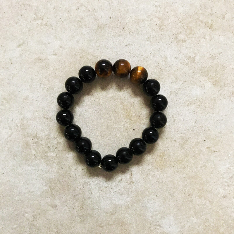Bracelet onyx & œil de tigre