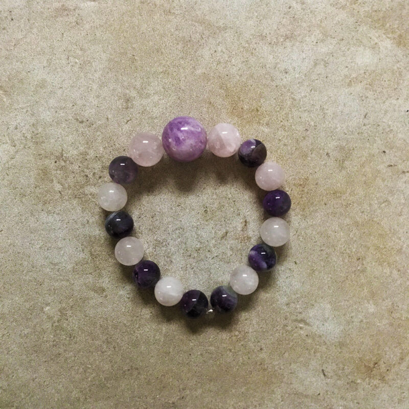 Bracelet améthyste & quartz rose