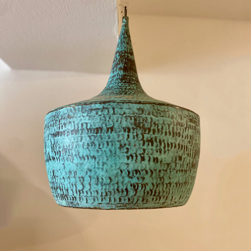 Suspension en laiton bleue 35 cm