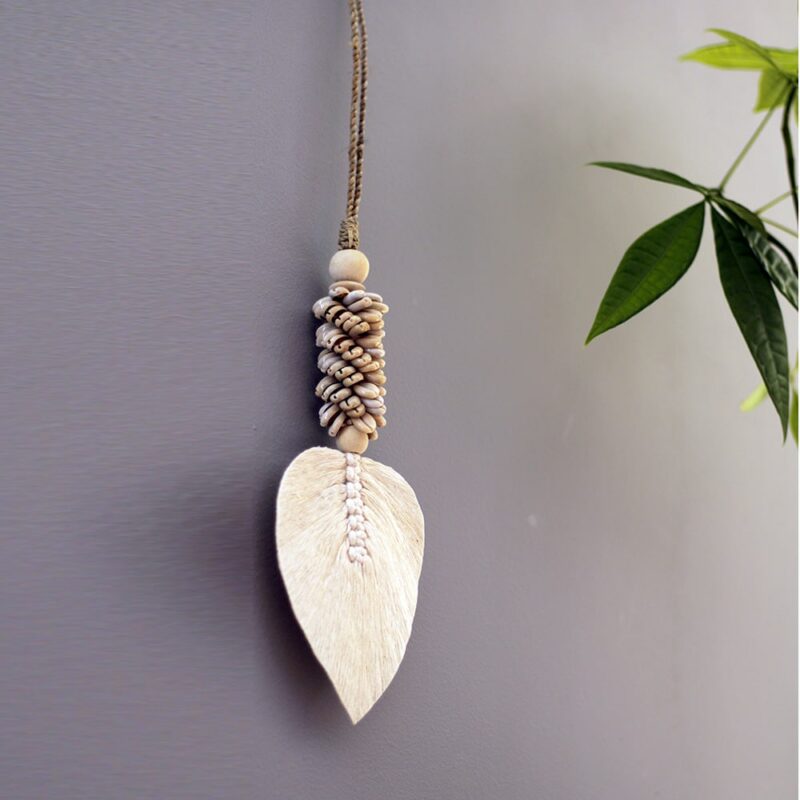 Suspension feuille en macramé – Image 4