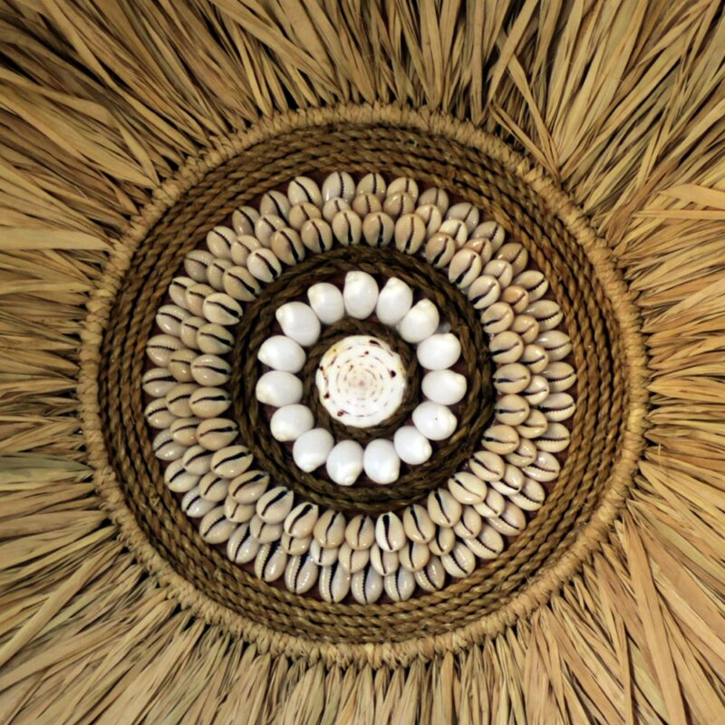 déco murale paille coquillages