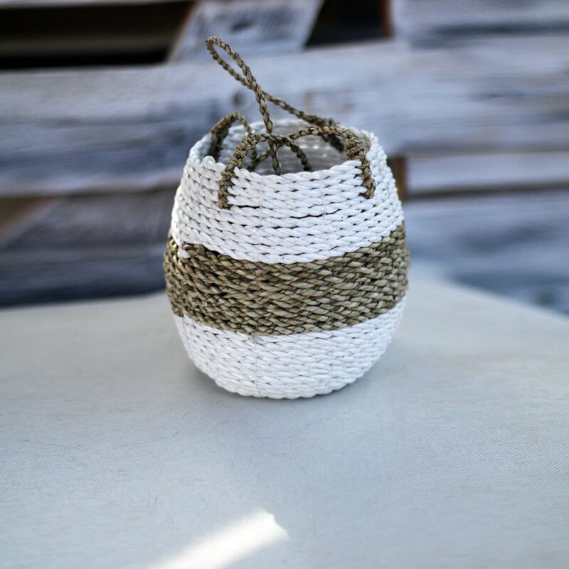 cache pot beige blanc