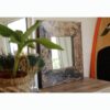 Grand miroir carré en bois de bateau - 60x60 cm – Image 6