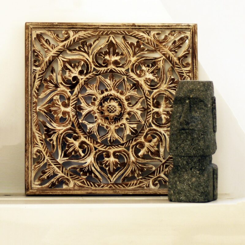 mandala sculpté bois déco murale