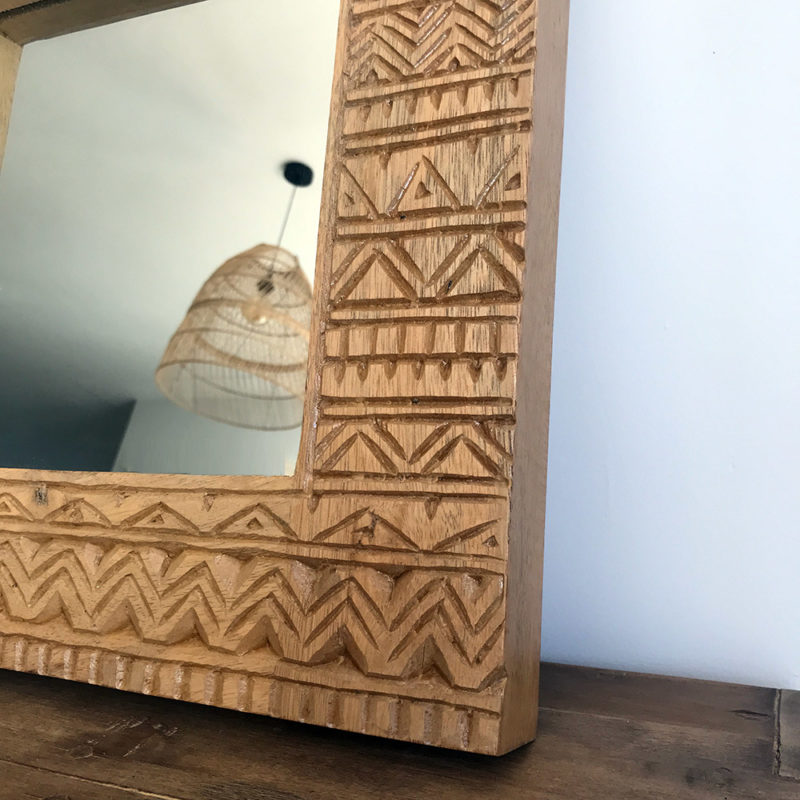 miroir bois carré