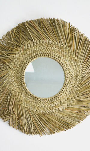 miroir paille boheme