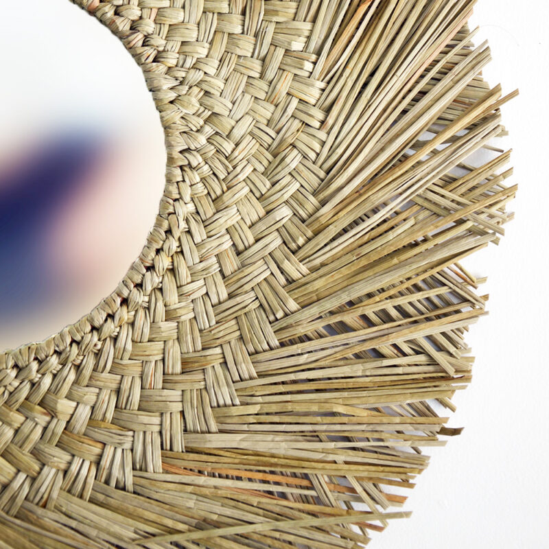 Miroir tressé bohème – Ø 50 cm – Image 2