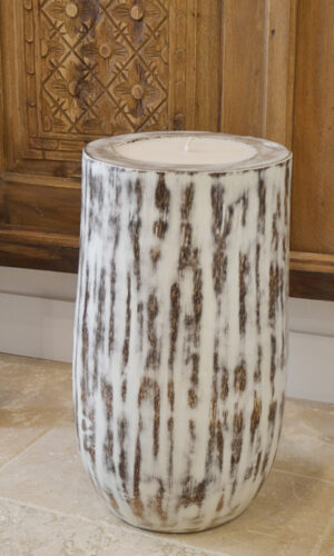 grande bougie effet blanchi