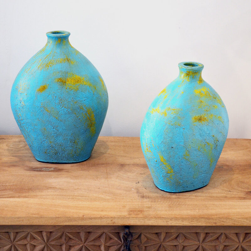 vase bleu terracotta