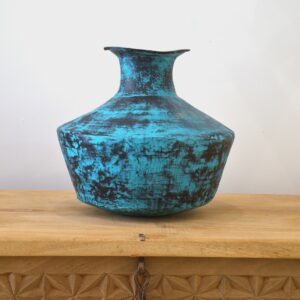 Large hammered copper vase