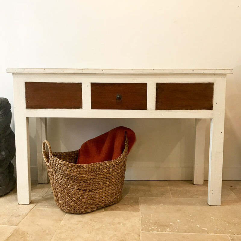 console en bois de bateau