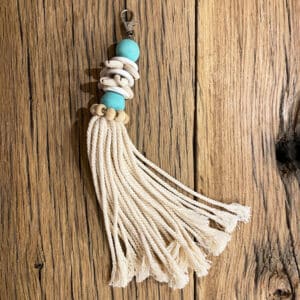 Suspension perles turquoises & coquillages