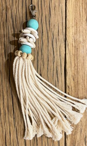 Suspension perles turquoises & coquillages