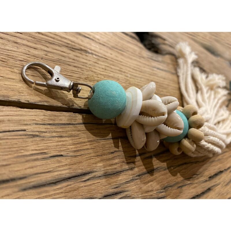 Suspension perles turquoises & coquillages – Image 2
