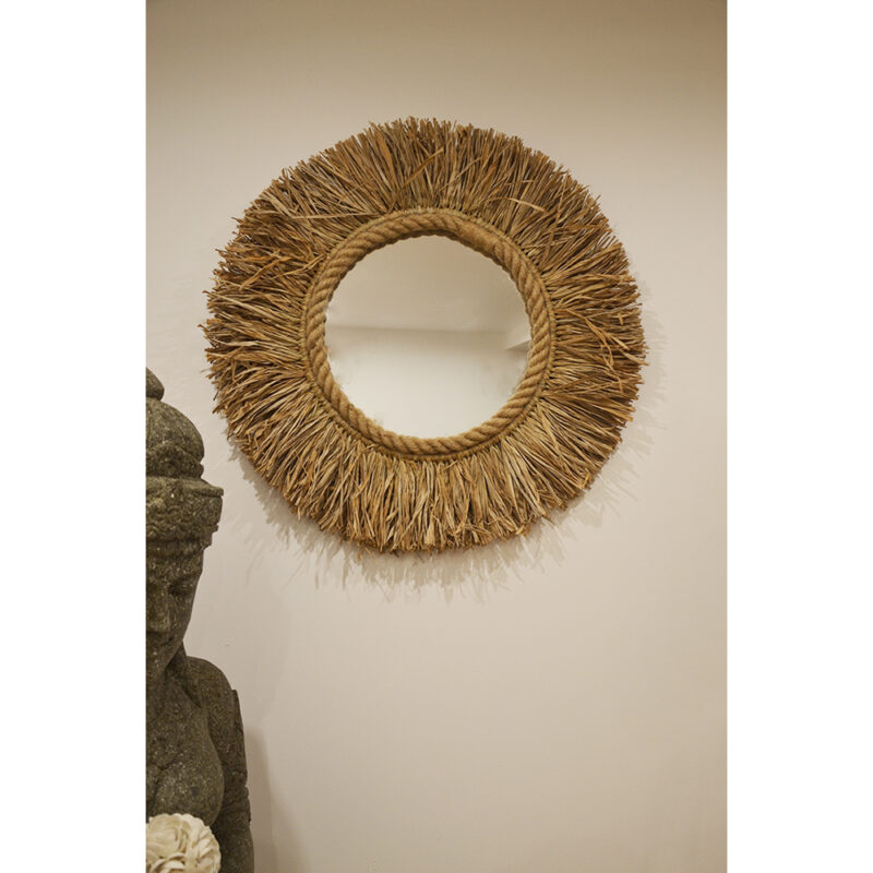 miroir rond style bali