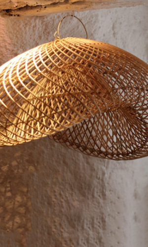 Suspension en rotin Nuage