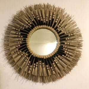 miroir paille noir