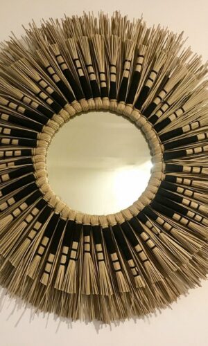 miroir paille noir