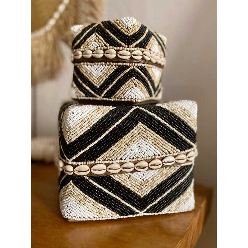 Boîte en bambou, perles & coquillages – Image 2