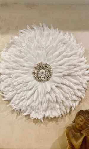 Juju à plumes blanches & cauris