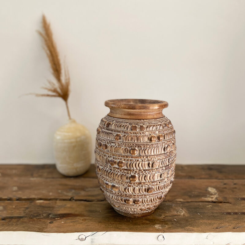 vase en bois bali