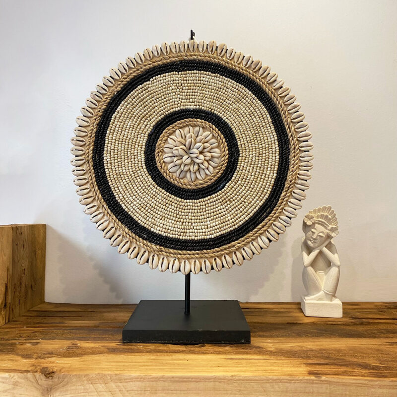 Rond de perles beiges & noires