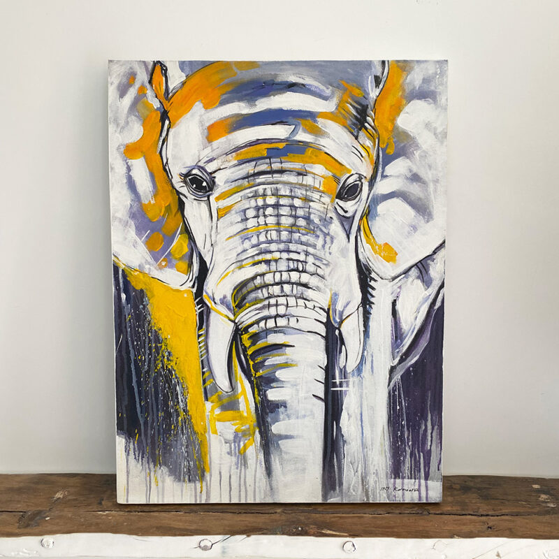 grand tableau avec éléphant