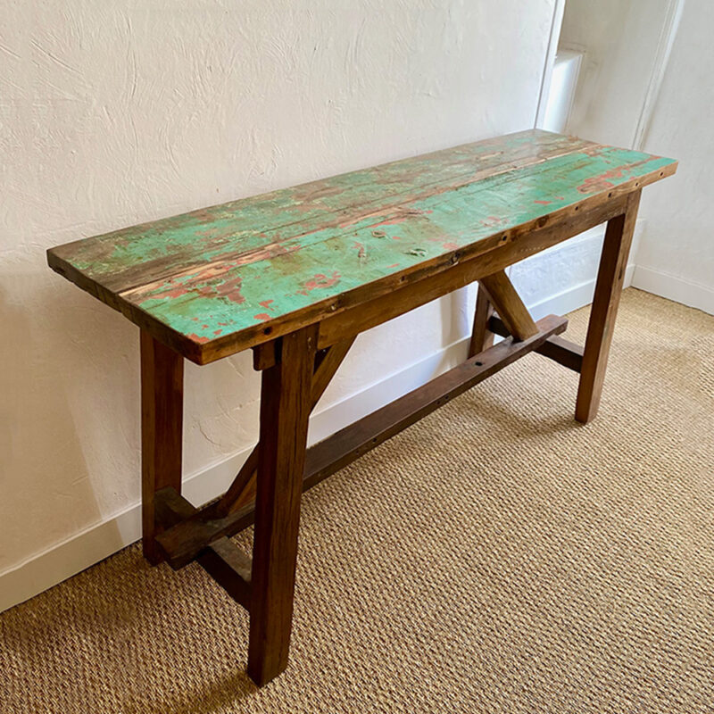 grande console en bois de bateau