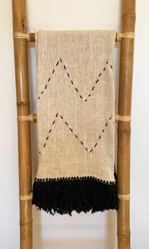 Plaid en coton beige & noir