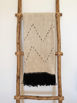 plaid coton beige et noir