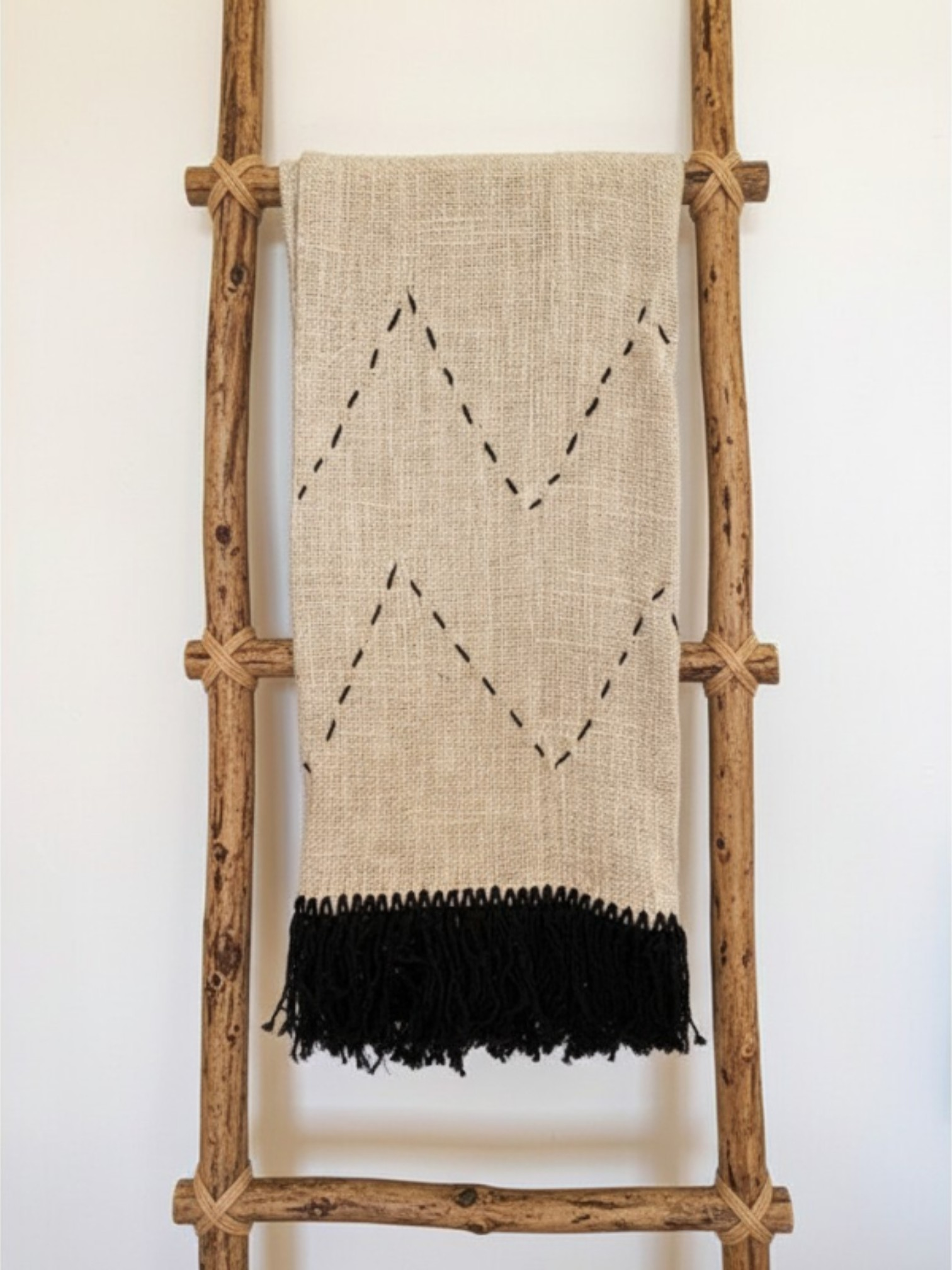 plaid coton beige et noir