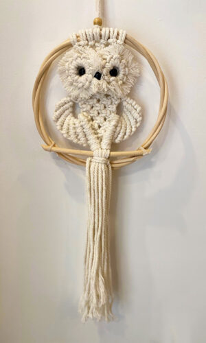 chouette en macramé