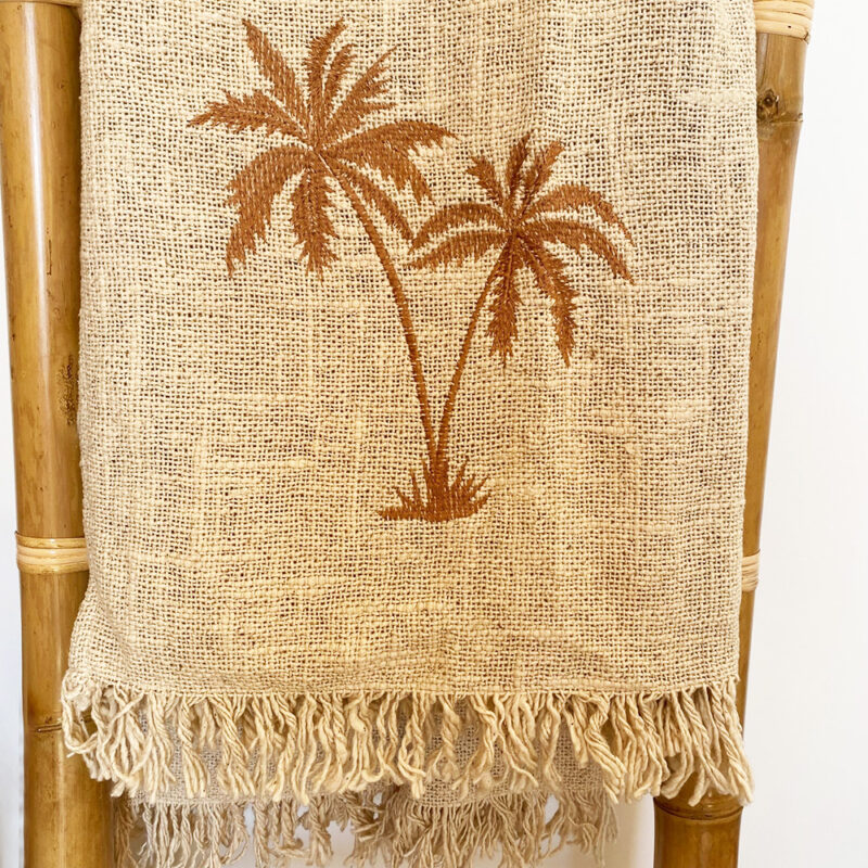 Plaid en coton - Palmiers terracotta – Image 2
