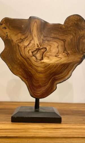 Sculpture teck sur pied