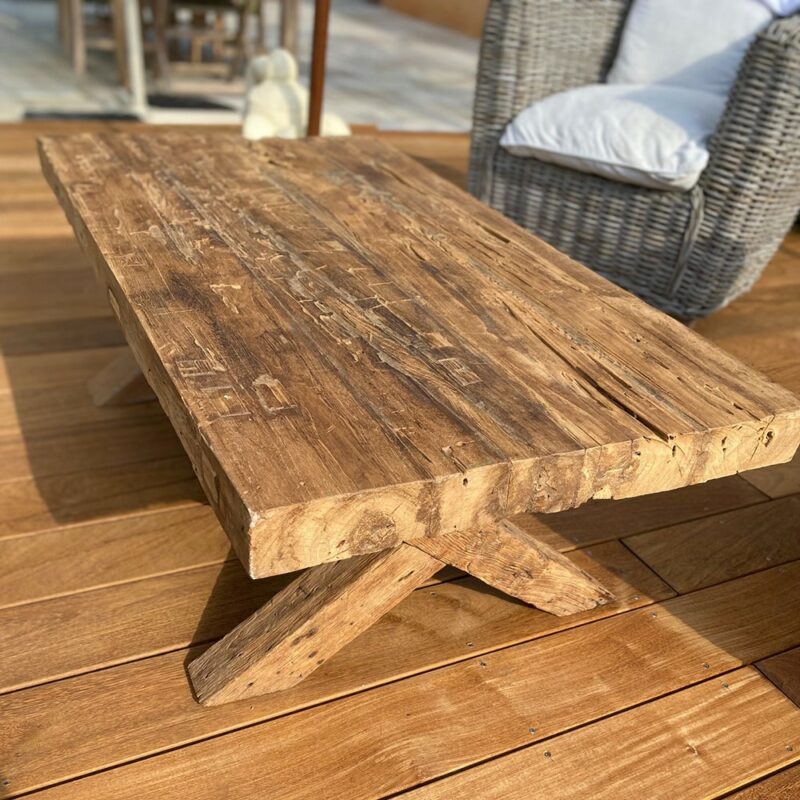 Table basse en teck recyclé – Image 2