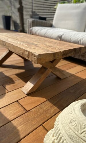 table basse en teck recyclé