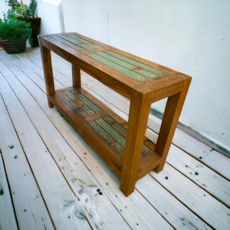 Console en teck recyclé 140 cm – Image 2