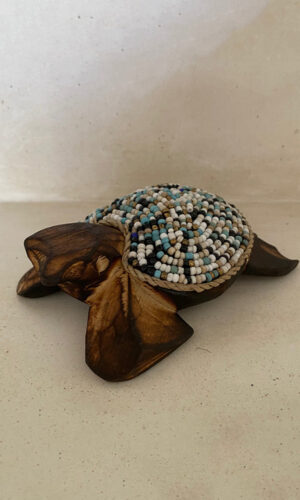 Petite tortue en bois & perles