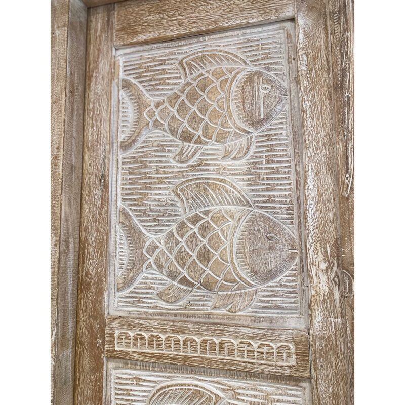 Porte décorative sculptée avec motifs poissons – Image 5